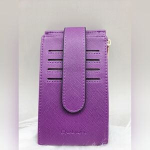 Chelmon Purple Card Holder Wallet: Thin Bifold Multi-Card Case, Coin Pocket NEW